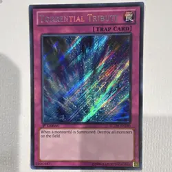 Yu-Gi-Oh! Torrential Tribute Trap-Normal Holo 1st Edition LCYW-EN180 - Image 1