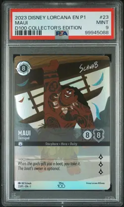2023 DISNEY LORCANA EN P1-PROMO #23 MAUI - DEMIGOD PSA 9 - Image 1