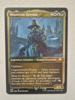 MTG | Inquisitor Greyfax | Mythic | Foil Etched | Thick Stock | 40k #320 - Image 1