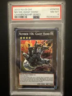 Yugioh! YCSW-EN006 Number 106: Giant Hand PSA 8 - Image 1