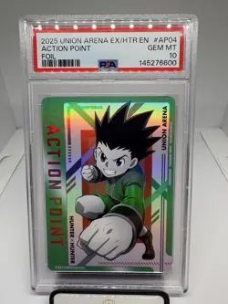 2025 UNION ARENA UEX04BT/HTR HUNTER X HUNTER VOL.2 GON ACTION POINT FOIL PSA 10 - Image 1