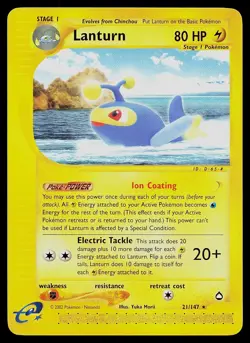 Pokemon Card - Lanturn Aquapolis 21 Rare - Image 1