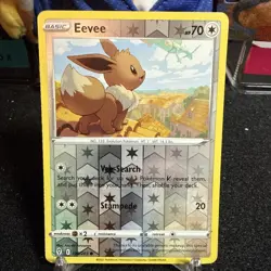 Pokemon TCG Eevee Reverse Holo Card Evolving Skies 125/203 Rayquaza - Image 1