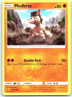 Mudbray 75/145 Common Guardians Rising Pokemon LP - Image 1
