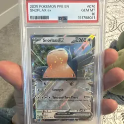 Pokemon Snorlax ex Holo 076/131 Sv Prismatic Evolutions EN 2025 PSA 10 - Image 1