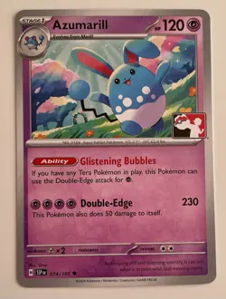 Azumaril 074/191 Pokemon TCG Surging Sparks Prize Pack Series Non-Holo NM - Image 1