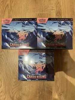3x Pokemon TCG Chaos Rising Elite Trainer Box ETB No Rips - Image 1