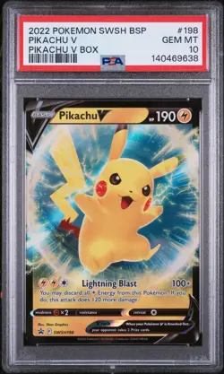 Pikachu V Pikachu V Box Pokemon Swsh Black Star Promo SWSH198 PSA 10 - Image 1