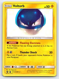Voltorb SV13/SV94 Shiny Rare Hidden Fates Shiny Vault Pokemon Near Mint - Image 1
