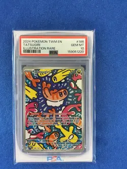2024 POKEMON TWM EN-TWILIGHT MASQUERADE ILLUSTRATION RARE #186 TATSUGIRI PSA 10 - Image 1