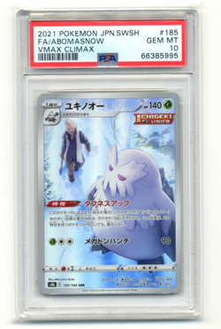 2021 Pokemon Japanese VMax Climax 185 Full Art Abomasnow PSA 10 Gem Mint - Image 1