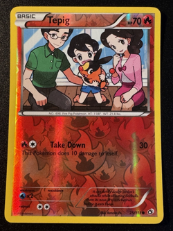 Tepig 25/113 B&W Legendary Treasures Pokemon Card Reverse Holo Foil Rare LP - Image 1