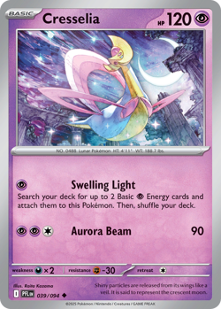 CRESSELIA 039/094 UC PHANTASMAL FLAMES POKEMON REVERSE HOLO NM/M CRESSELIA - Image 1