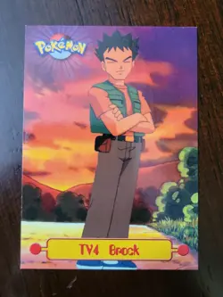 NM! RED Label Pokemon Topps TV4 Brock - TV Animation Edition - Image 1