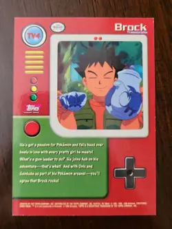 NM! RED Label Pokemon Topps TV4 Brock - TV Animation Edition - Image 2