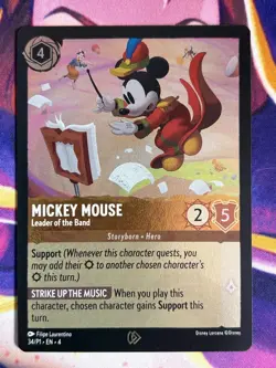 Disney Lorcana Mickey Mouse Leader of the Band League Promo Card 34/P1 Foil - Image 1