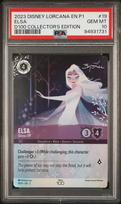 2023 DISNEY LORCANA EN P1-PROMO #19 ELSA - GLOVES OFF PSA 10 - Image 1