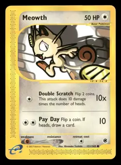 Meowth - 121/165 - Common - Expedition - Pokemon Card - MP - Image 1