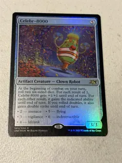 mtg foil Celebr-8000, Unfinity for dice roll decks, slight play - Image 1