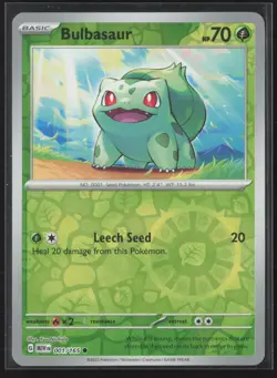 Bulbasaur - Common SV: Scarlet & Violet 151 001/165 LP Pokemon Card Reverse Holo - Image 1