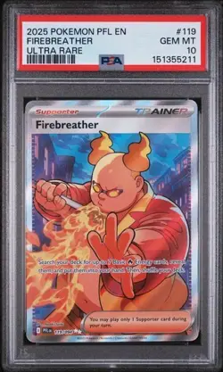 PSA 10 Pokemon FIREBREATHER 119/094 ULTRA RARE - ME02 Phantasmal Flames - Image 1