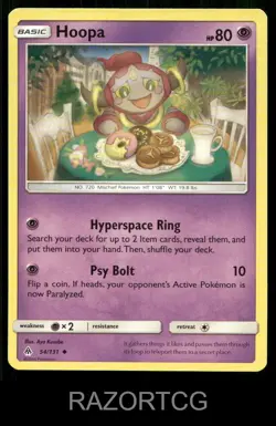 HOOPA 54/131 UC FORBIDDEN LIGHT POKEMON LP - Image 1