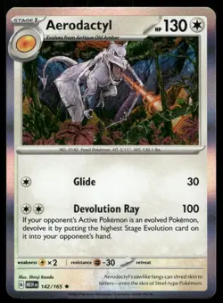 AERODACTYL 142/165 R 151 POKEMON HOLO NM/M - Image 1