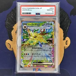 💎PSA 10 GEM 2024 Pokemon Japanese Terastal Festival LEAFEON EX #003 Holo - Image 2