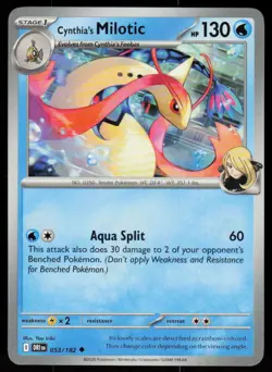 Cynthia's Milotic 053/182 Uncommon Destined Rivals Pokemon Near Mint - Image 1