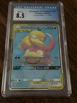 Slowpoke & Psyduck GX 217/236 Unified Minds CGC 8.5 Graded Pokemon Card - Image 1