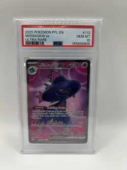 2025 POKEMON PFL EN-PHANTASMAL FLAMES ULTRA RARE #112 MISMAGIUS EX PSA 10 - Image 1