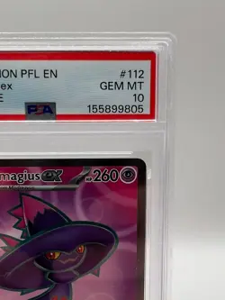 2025 POKEMON PFL EN-PHANTASMAL FLAMES ULTRA RARE #112 MISMAGIUS EX PSA 10 - Image 4