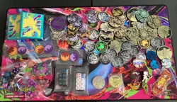 Dragonite Cards Sleeves, Pokemon Metal And Plastic Coins, Dice, Pikachu & Pins - Image 1