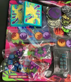 Dragonite Cards Sleeves, Pokemon Metal And Plastic Coins, Dice, Pikachu & Pins - Image 2