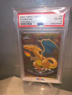 Pokemon 2000 Topps Chrome Charizard PSA 6 EX-MT Graded Holo Card - Image 2