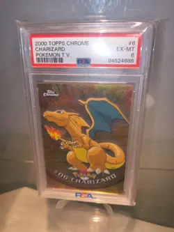 Pokemon 2000 Topps Chrome Charizard PSA 6 EX-MT Graded Holo Card - Image 3