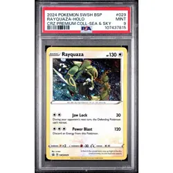 Pokemon Rayquaza SWSH029 Holo Promo Crown Zenith Sea Sky Promo PSA 9 MINT SWIRL - Image 1