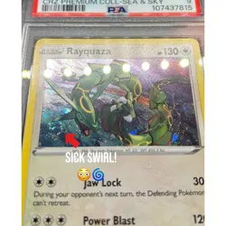Pokemon Rayquaza SWSH029 Holo Promo Crown Zenith Sea Sky Promo PSA 9 MINT SWIRL - Image 3