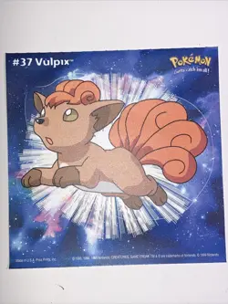Vintage Pokemon 1999 Vulpix Nintendo Sticker New! - Image 1