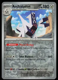 Archaludon 070/131 Holo Rare Prismatic Evolutions Pokemon Reverse Holo Near Mint - Image 1