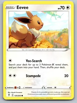 Eevee 125/203 Common Evolving Skies Pokemon Near Mint RAYQUAZA - Image 1