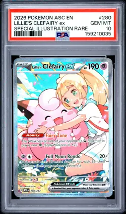 2026 POKEMON ASC EN-ASCENDED HEROES #280 LILLIE'S CLEFAIRY EX PSA 10 - Image 1