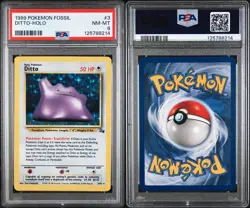 Pokemon TCG 1999 Fossil Ditto Holo Rare 3/62 PSA 8 Graded Card - Image 3