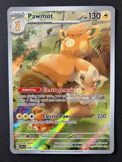 Pawmot 209/198 Scarlet & Violet Base ILLUSTRATION RARE HOLO Pokemon Card NM - Image 1