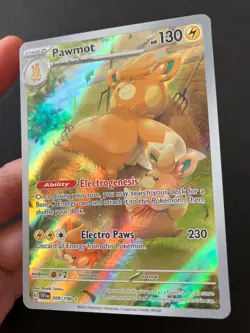 Pawmot 209/198 Scarlet & Violet Base ILLUSTRATION RARE HOLO Pokemon Card NM - Image 3