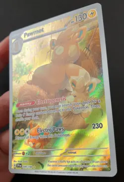 Pawmot 209/198 Scarlet & Violet Base ILLUSTRATION RARE HOLO Pokemon Card NM - Image 4
