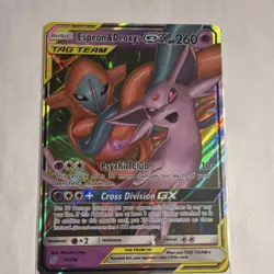 The Pokemon Company Espeon & Deoxys GX TAG TEAM Ultra Rare Holo 72/236 - Image 1
