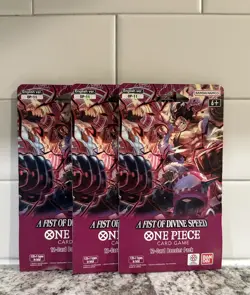 One Piece OP11 A Fist Of Divine Speed Sleeved Booster Pack LOT of 3 Blister NEW - Image 1