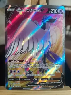 Pokemon TCG Galarian Articuno 169/198 V Full Art SWSH 6 Chilling Reign New - Image 1