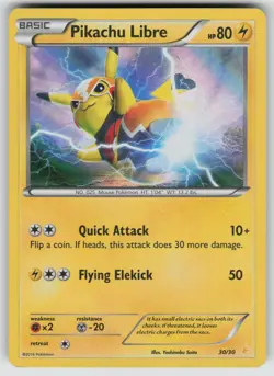 POKEMON PIKACHU LIBRE 30/30 HOLO XY TRAINER KIT: PIKACHU LIBRE & SUICUNE MP HOLO - Image 1